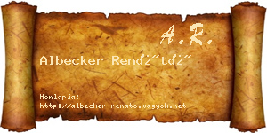 Albecker Renátó névjegykártya